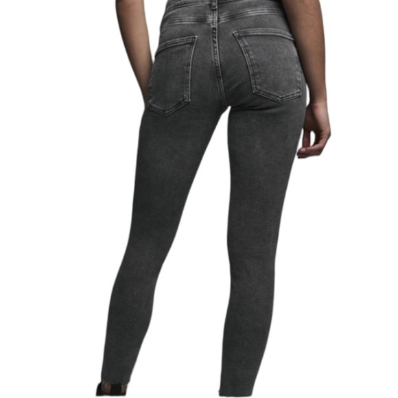 Zara Skinny Distressed Raw Hem Jeans Grey Woman’s Size 2 - Picture 11 of 12